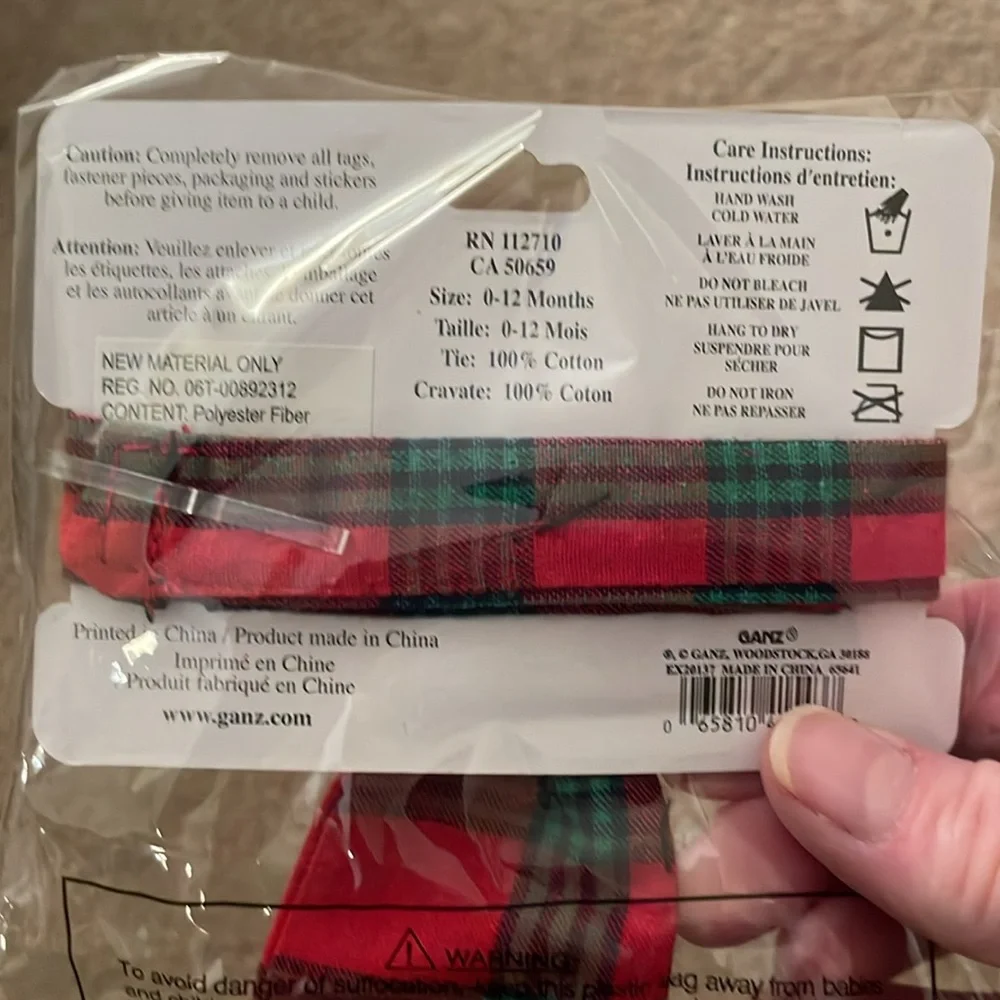 Two Ganz “Merry Little Ties” - Size 0/12 Months